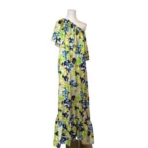 NWT MSGM Milano Silk Dress Unlined Silk One-Arm/Off Shoulder, Flowy - 42/US8-10